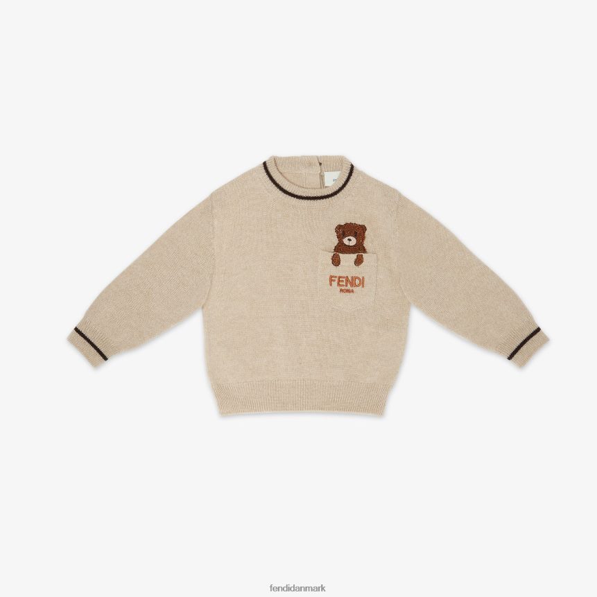 Babysweater i 100% kashmir med bamsebroderi børn Fendi beklædning mode A44V2D2790
