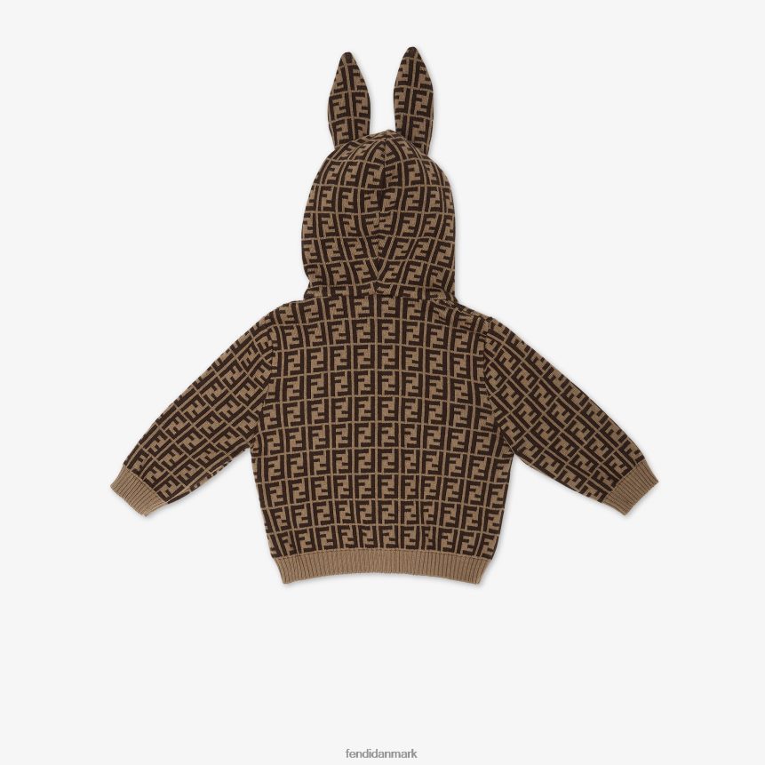 babycardigan i bomuld og kashmir med ører og tobakslogo børn Fendi beklædning mode A44V2D2780
