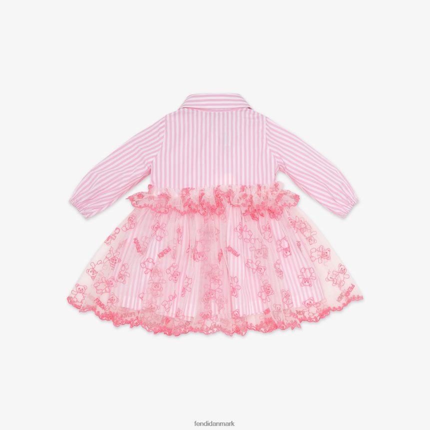 babykjole i neon poplin og tyl børn Fendi beklædning lyserød A44V2D2759
