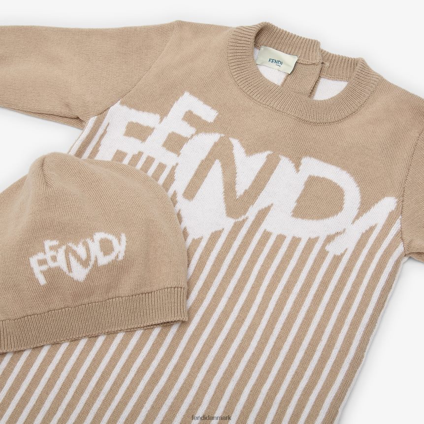 strikket babysæt børn Fendi beklædning beige A44V2D2752