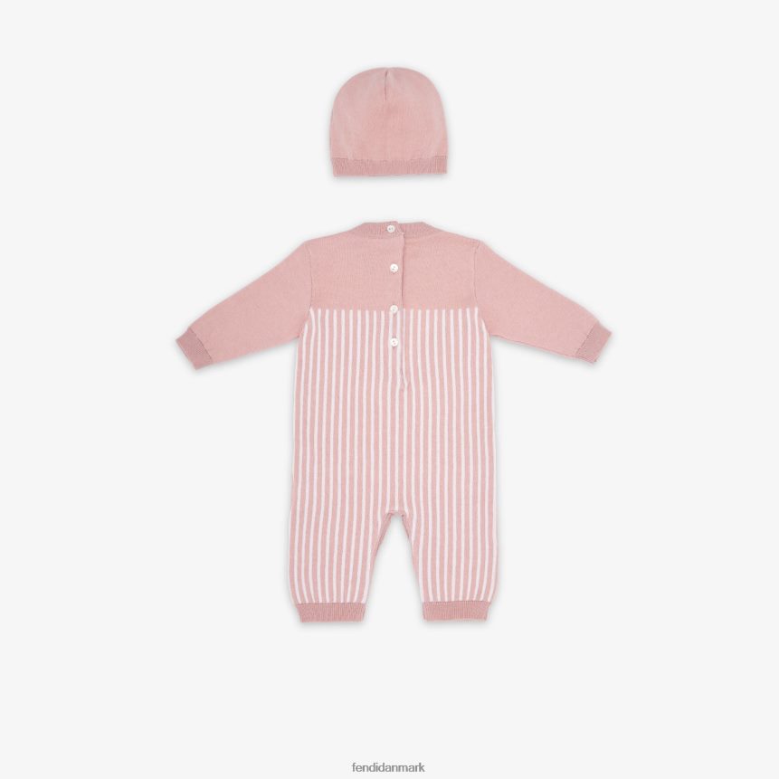 strikket babysæt børn Fendi beklædning lyserød A44V2D2754