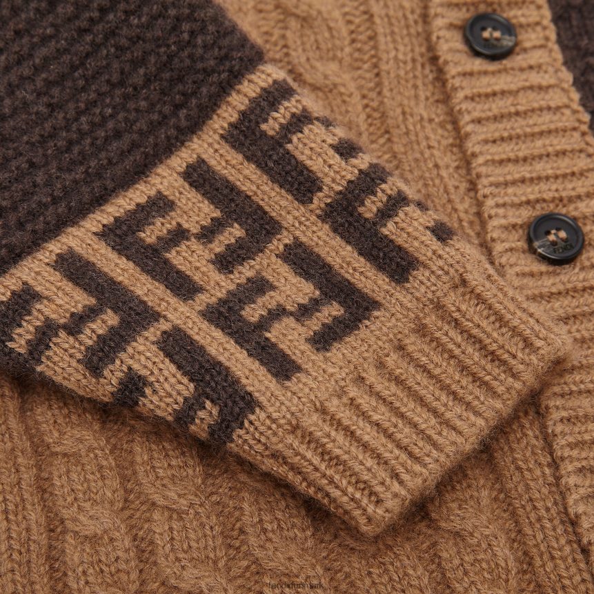 tobaksstrikket babycardigan børn Fendi beklædning Brun A44V2D2758