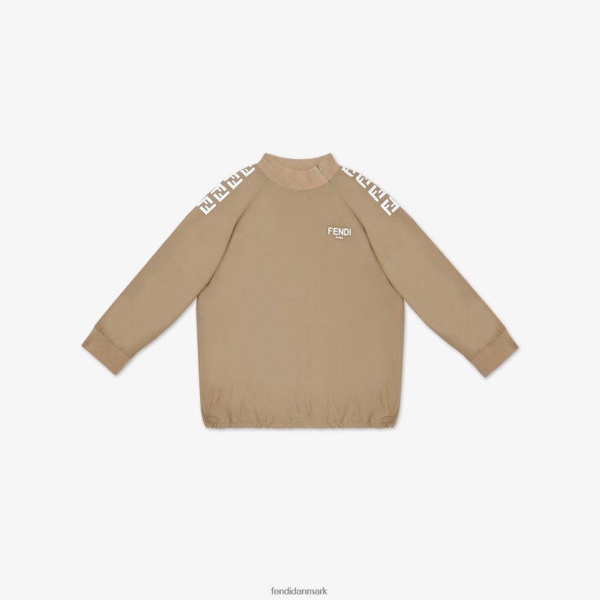 tech sweatshirt i bomuld med ff logo børn Fendi beklædning beige A44V2D2960
