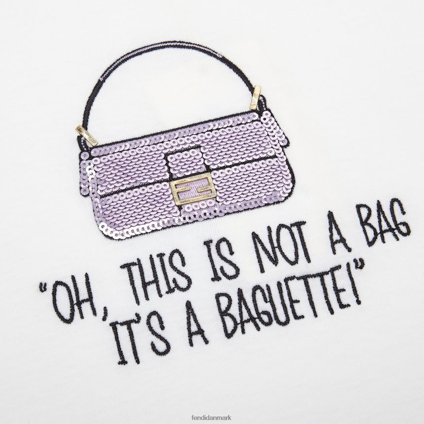 jersey junior t-shirt med broderi børn Fendi beklædning hvid A44V2D2920