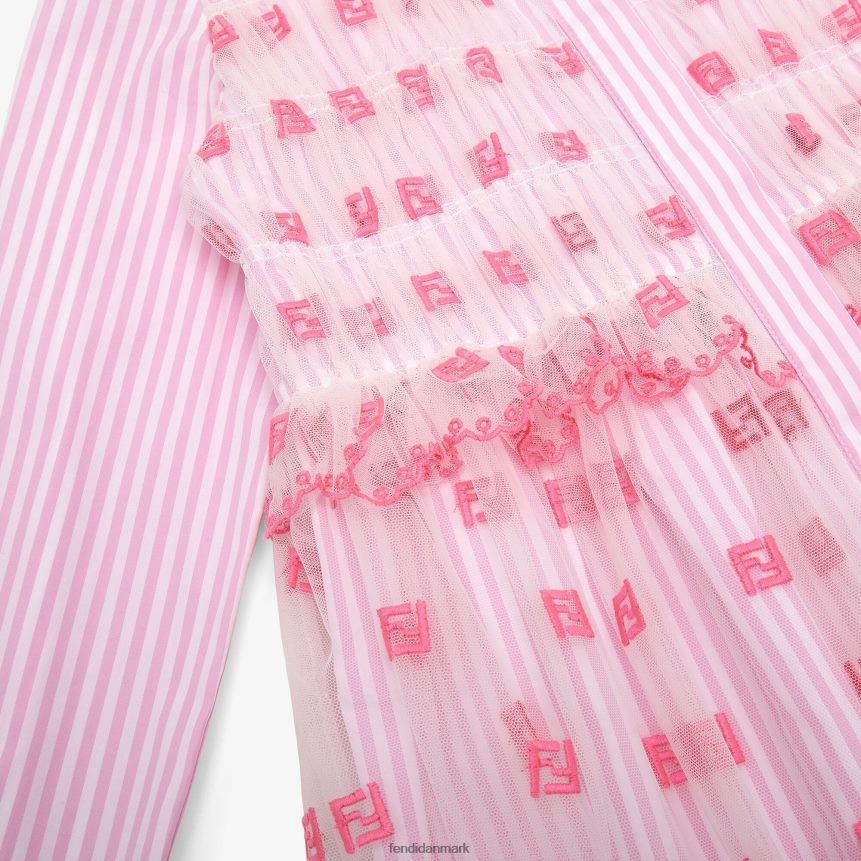 neon poplin og tyl junior kjole børn Fendi beklædning lyserød A44V2D2857