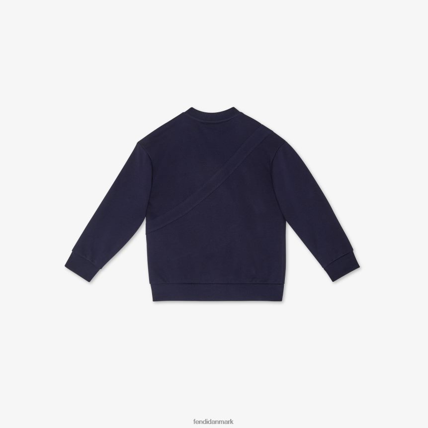 marineblå sweatshirt med stor baguette børn Fendi beklædning blå A44V2D2888