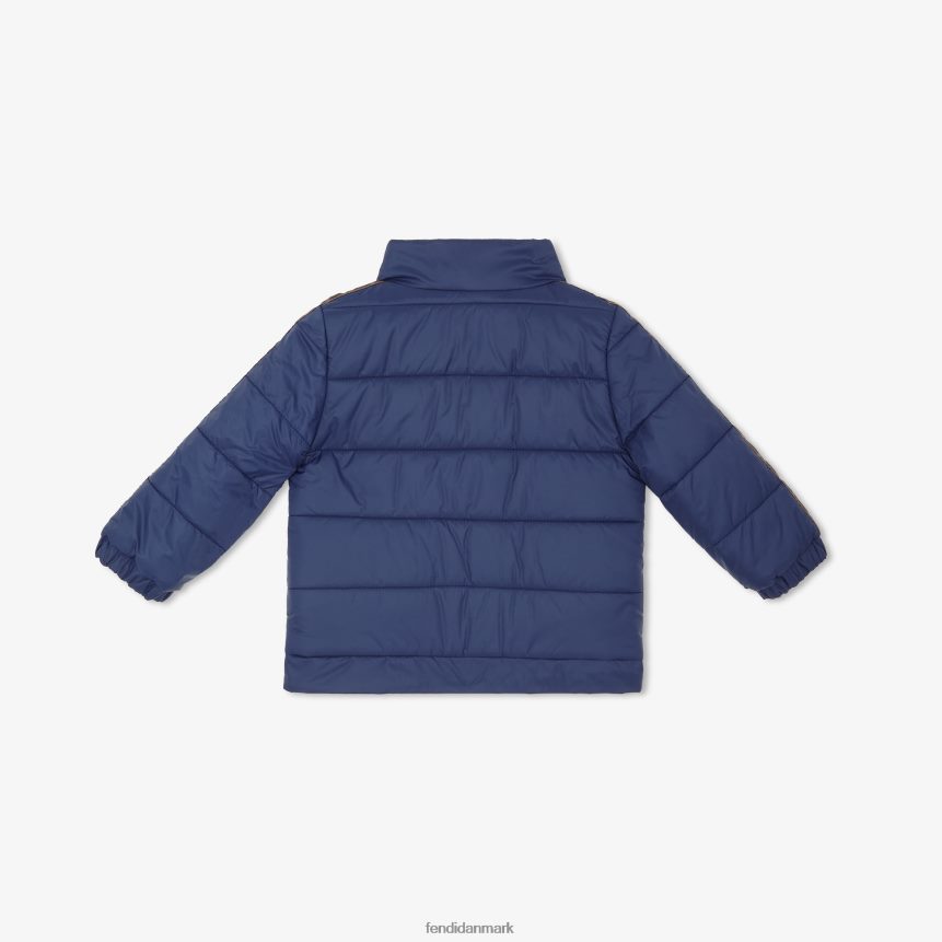marineblå vendbar dunjakke med logo børn Fendi beklædning mode A44V2D2936