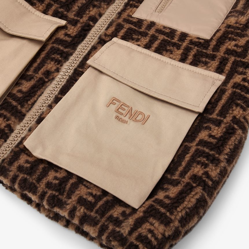 uldblanding og gabardin junior bamsejakke med logo børn Fendi beklædning mode A44V2D2959