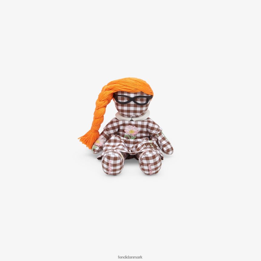 brochenål i creme og gingham bomuld børn Fendi tilbehør flerfarvet A44V2D2932