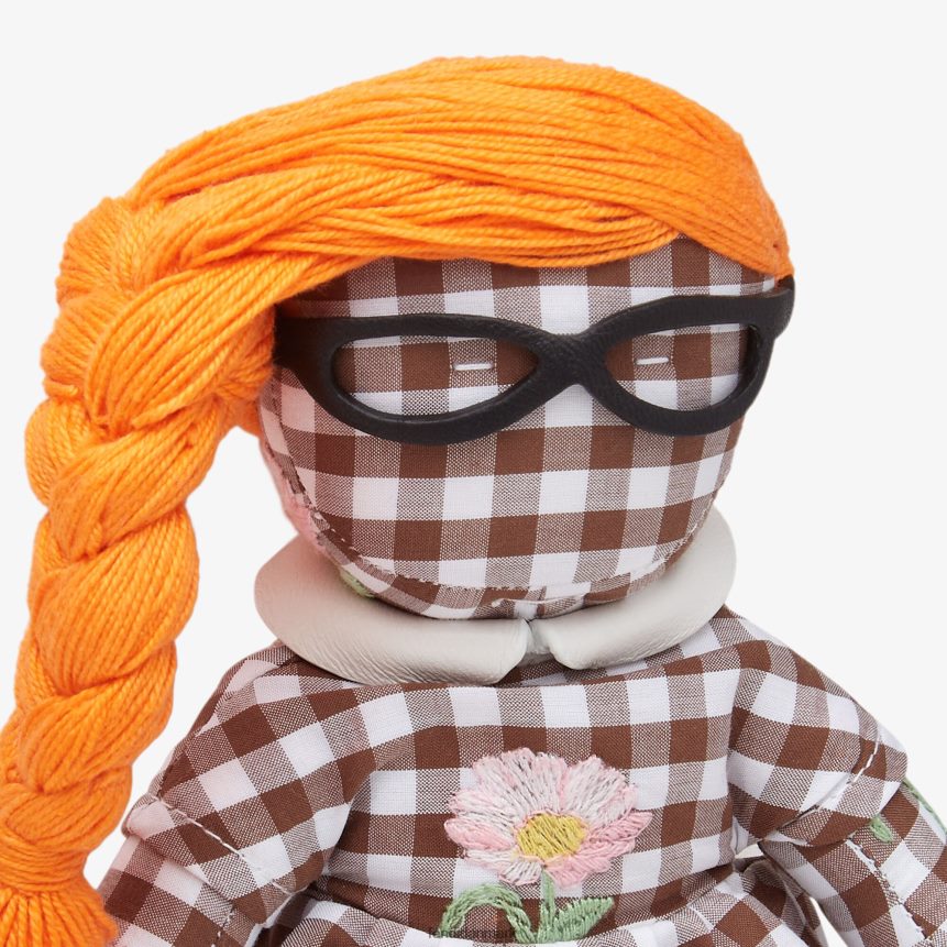 brochenål i creme og gingham bomuld børn Fendi tilbehør flerfarvet A44V2D2932