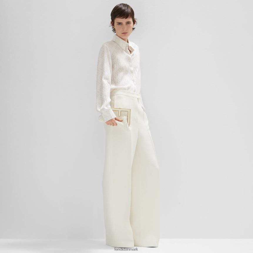 uld- og silkebukser Kvinder Fendi beklædning hvid A44V2D963