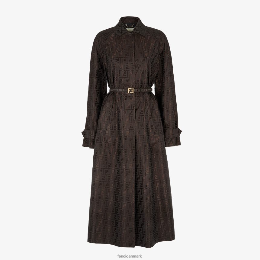 ff trenchcoat i jacquardstof Kvinder Fendi beklædning Brun A44V2D945