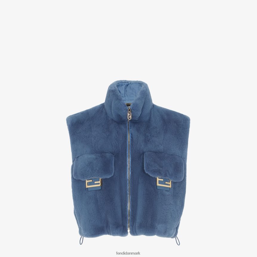 mink vest Kvinder Fendi beklædning blå A44V2D1253