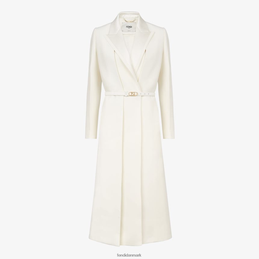 uld- og silkefrakke Kvinder Fendi beklædning hvid A44V2D1258