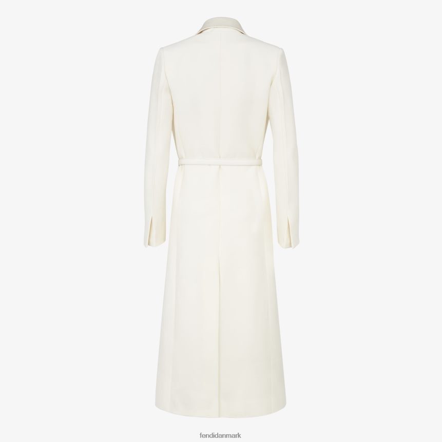 uld- og silkefrakke Kvinder Fendi beklædning hvid A44V2D1258