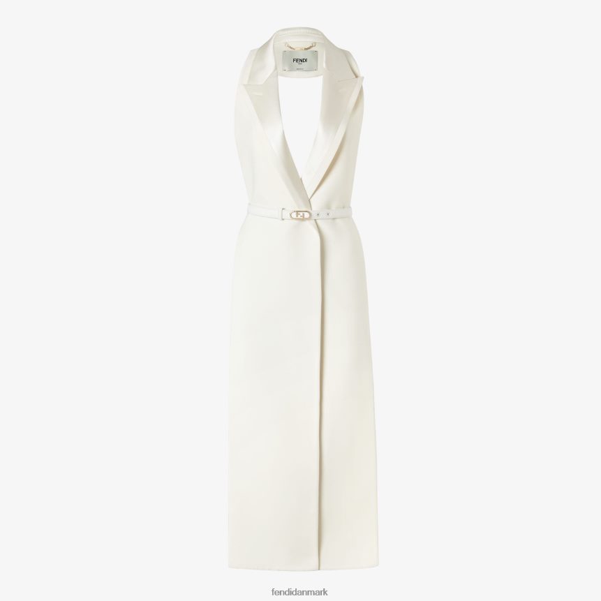 uld- og silkefrakke Kvinder Fendi beklædning hvid A44V2D1258