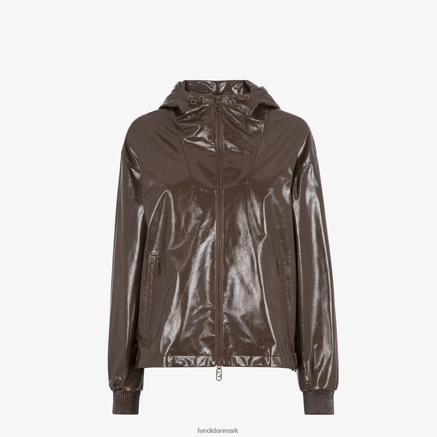 blank læderjakke Kvinder Fendi beklædning Brun A44V2D1169
