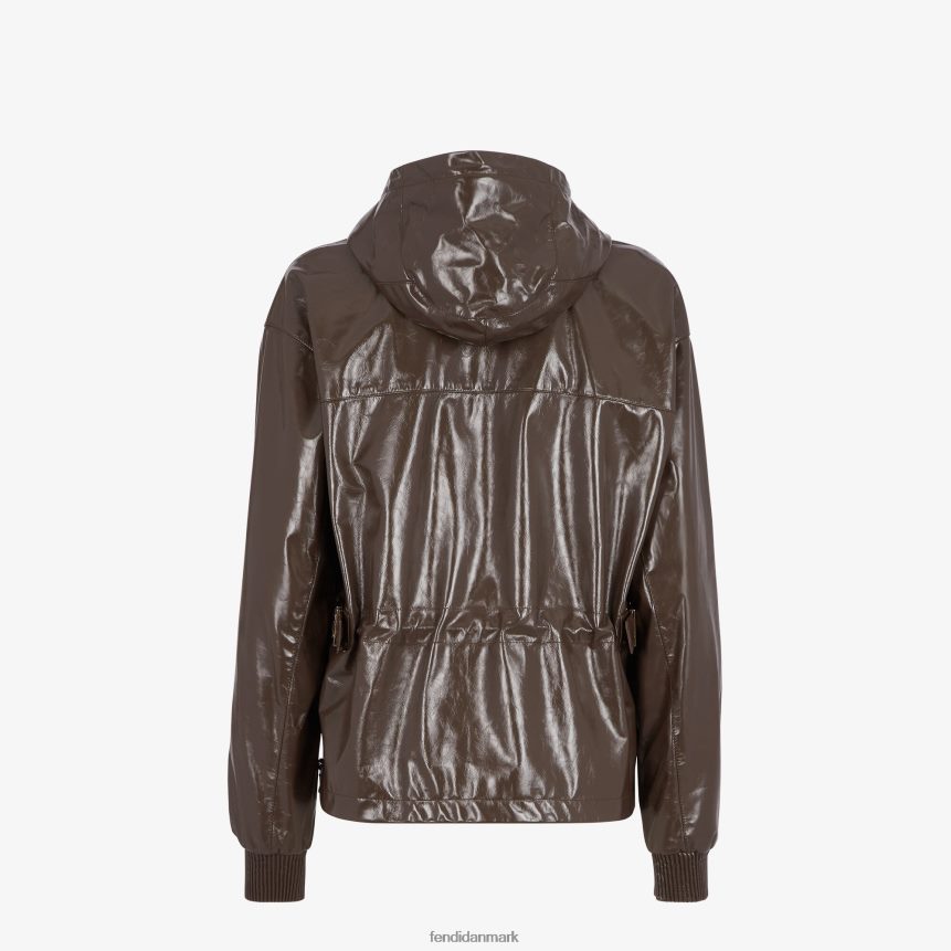 blank læderjakke Kvinder Fendi beklædning Brun A44V2D1169