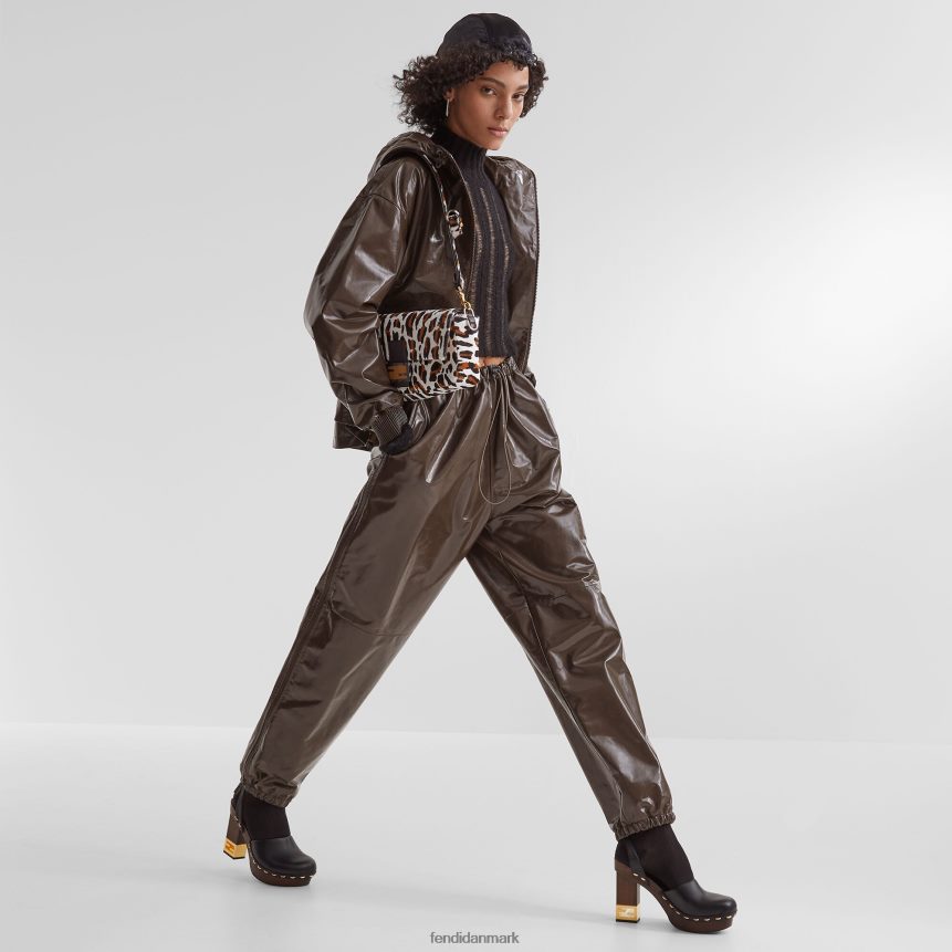 blank læderjakke Kvinder Fendi beklædning Brun A44V2D1169
