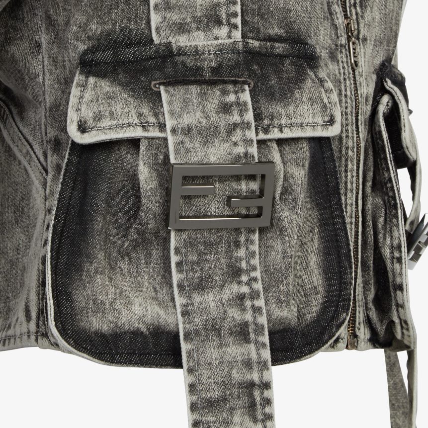 denimjakke Kvinder Fendi beklædning sort A44V2D1062