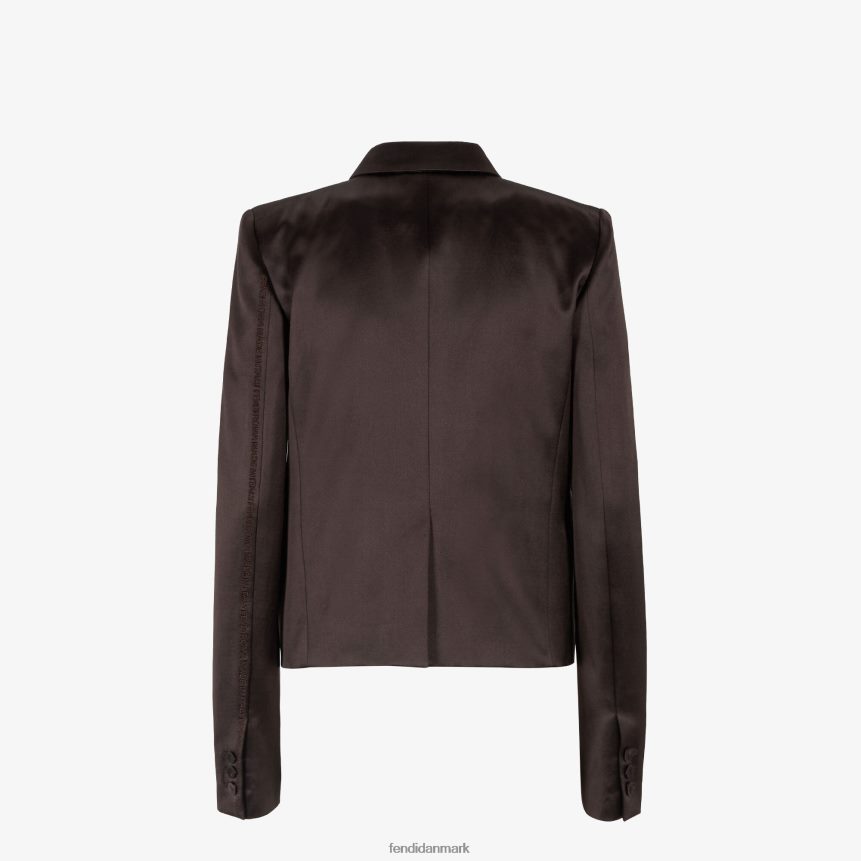 hertuginde satin jakke Kvinder Fendi beklædning Brun A44V2D934