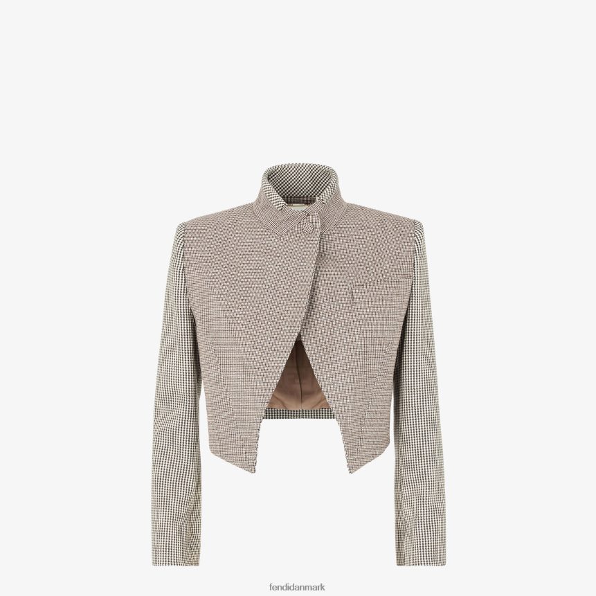 houndstooth uldjakke Kvinder Fendi beklædning beige A44V2D1220