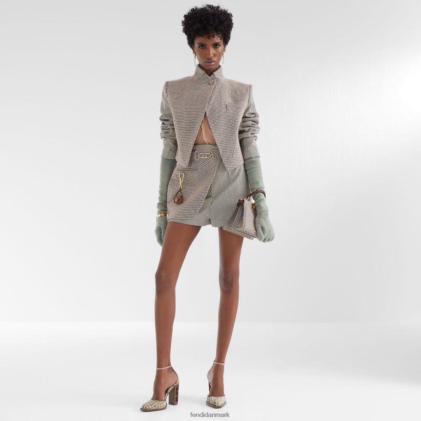 houndstooth uldjakke Kvinder Fendi beklædning beige A44V2D1220