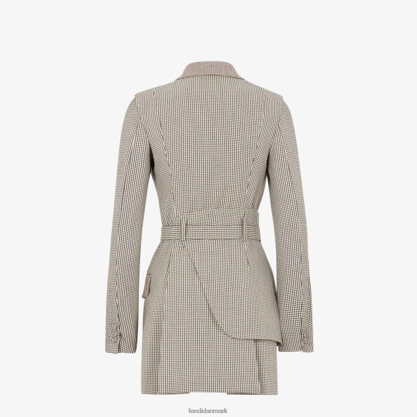 houndstooth uldjakke Kvinder Fendi beklædning beige A44V2D1224