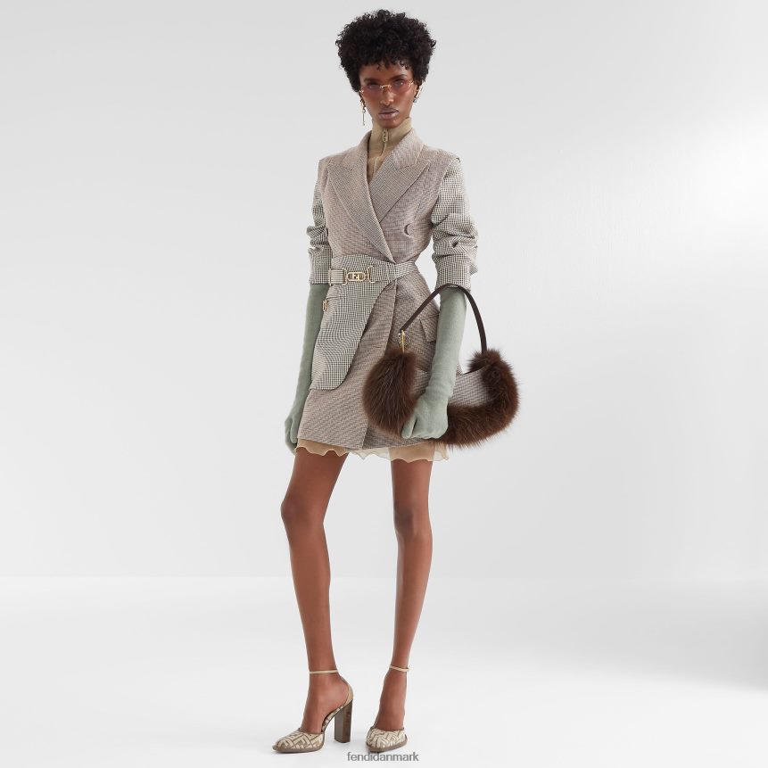 houndstooth uldjakke Kvinder Fendi beklædning beige A44V2D1224