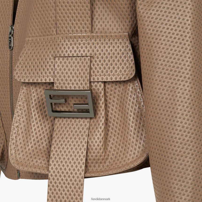 læderjakke Kvinder Fendi beklædning Brun A44V2D1087