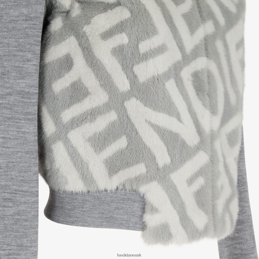 mink bomber jakke Kvinder Fendi beklædning grå A44V2D1158