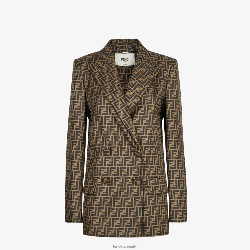 silke jakke Kvinder Fendi beklædning Brun A44V2D1230