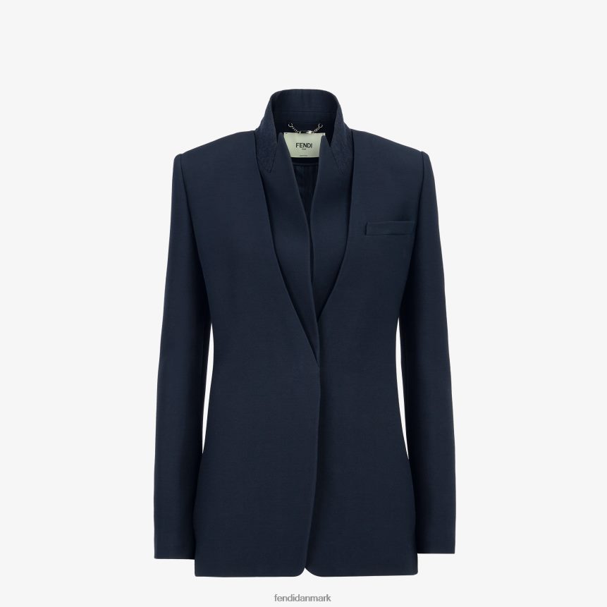 silke og uld jakke Kvinder Fendi beklædning blå A44V2D1153