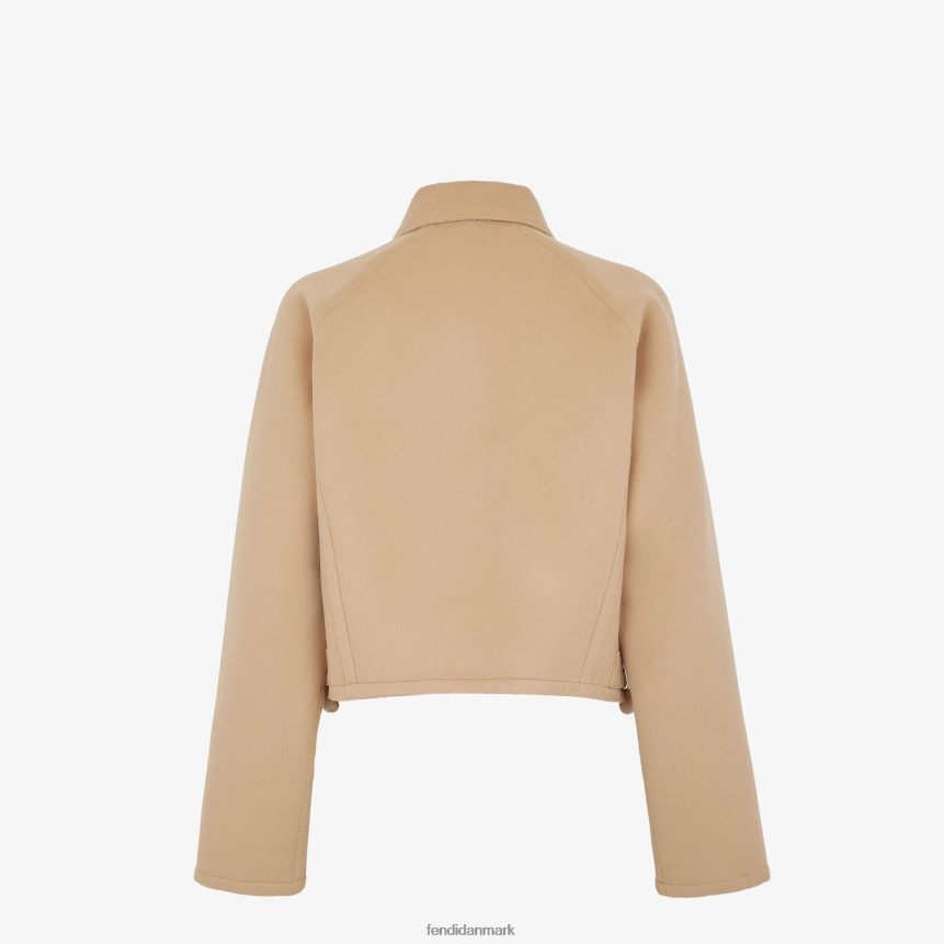 uld- og minkjakke Kvinder Fendi beklædning beige A44V2D1247