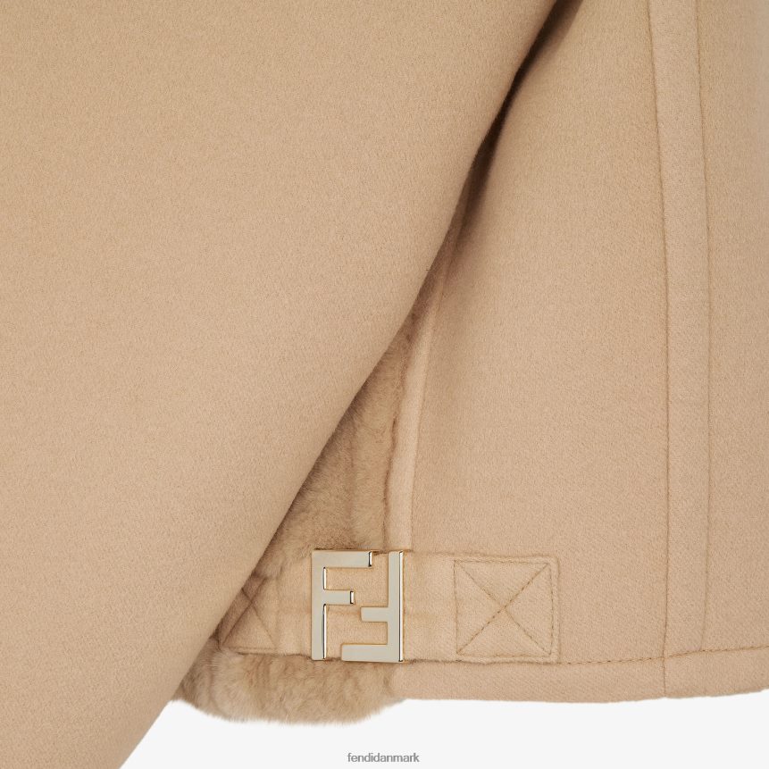 uld- og minkjakke Kvinder Fendi beklædning beige A44V2D1247