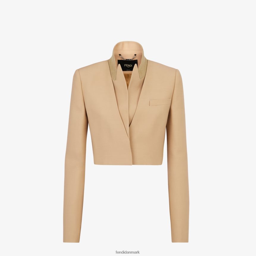 uld og silke bolero Kvinder Fendi beklædning beige A44V2D1085