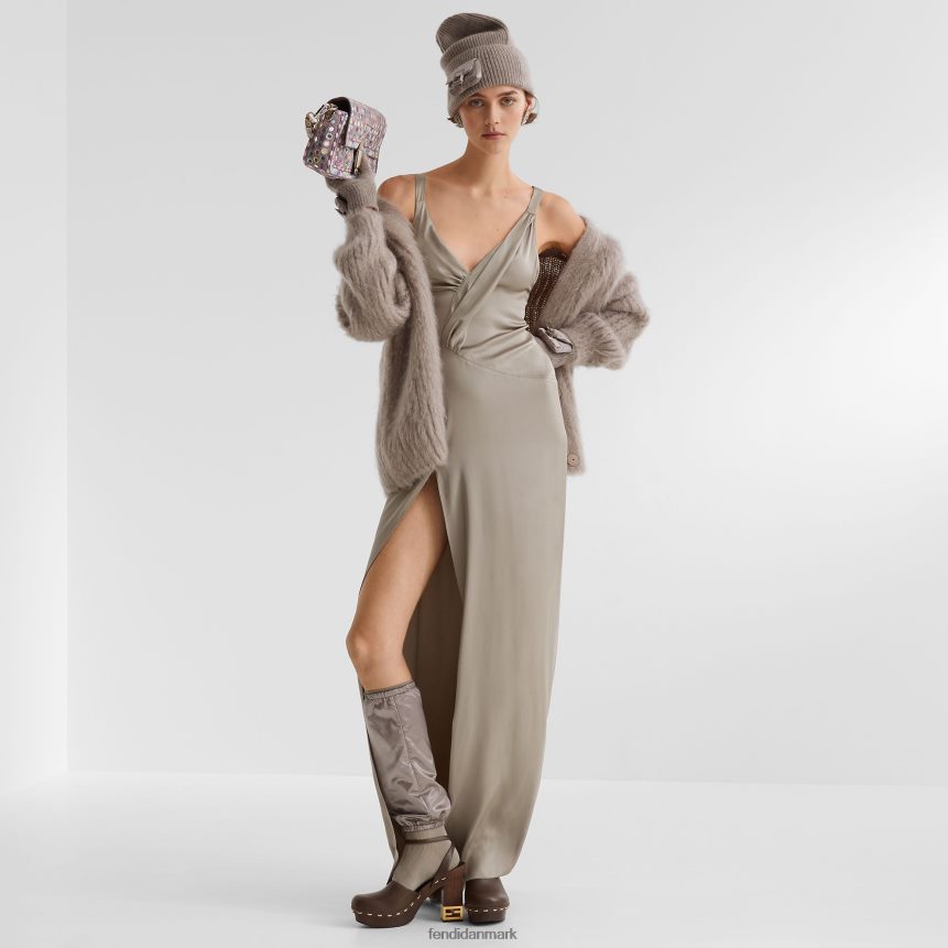 kjole i duesatin Kvinder Fendi beklædning beige A44V2D1194