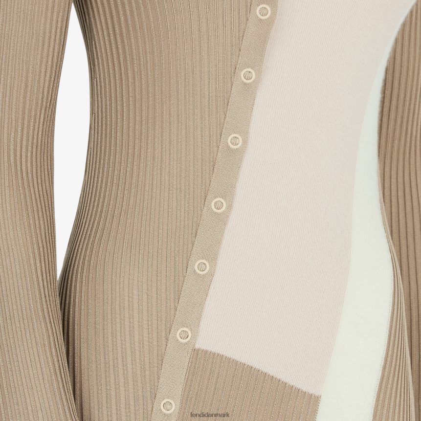 kjole i silke og viskose Kvinder Fendi beklædning beige A44V2D953