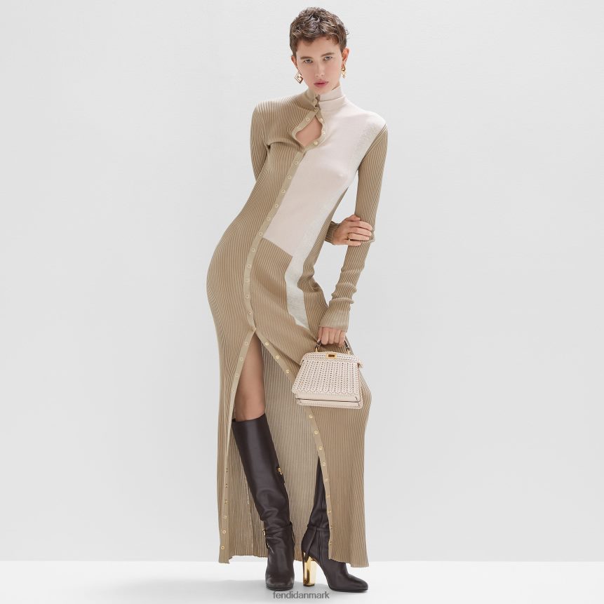 kjole i silke og viskose Kvinder Fendi beklædning beige A44V2D953