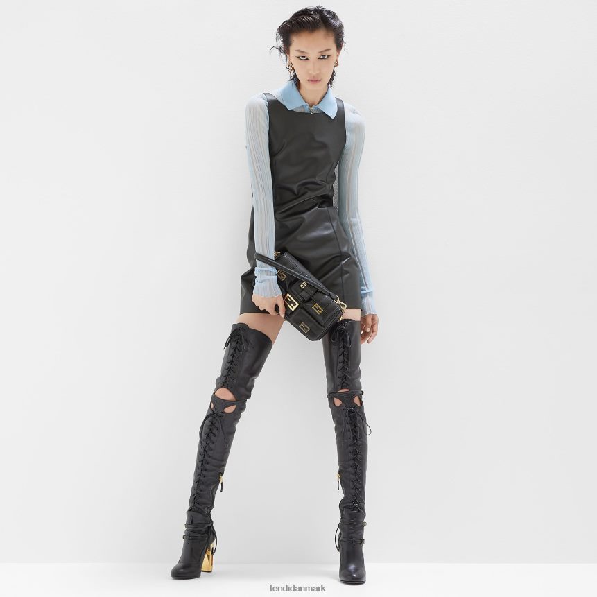 læder kjole Kvinder Fendi beklædning sort A44V2D943