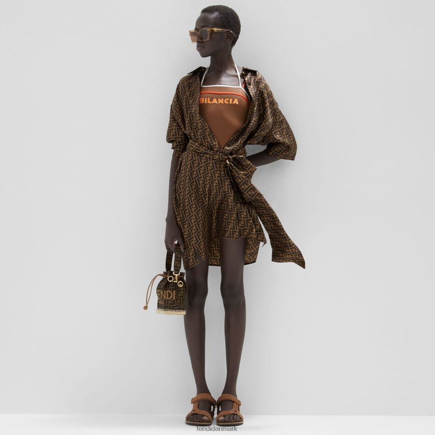 twill kjole Kvinder Fendi beklædning Brun A44V2D976