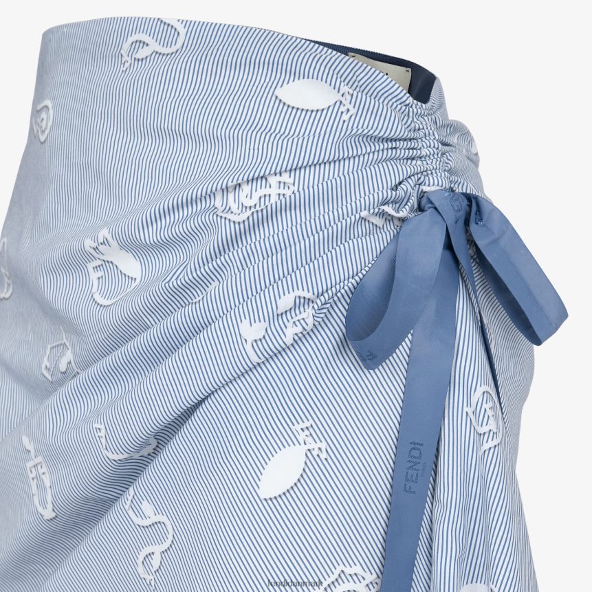 bomuldsnederdel Kvinder Fendi beklædning lyseblå A44V2D1046