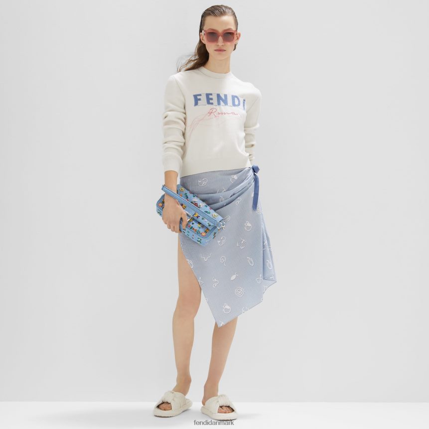 bomuldsnederdel Kvinder Fendi beklædning lyseblå A44V2D1046