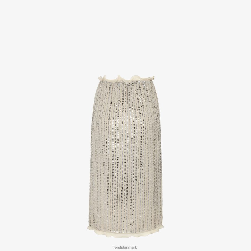 nederdel med pailletter Kvinder Fendi beklædning sølv A44V2D1254