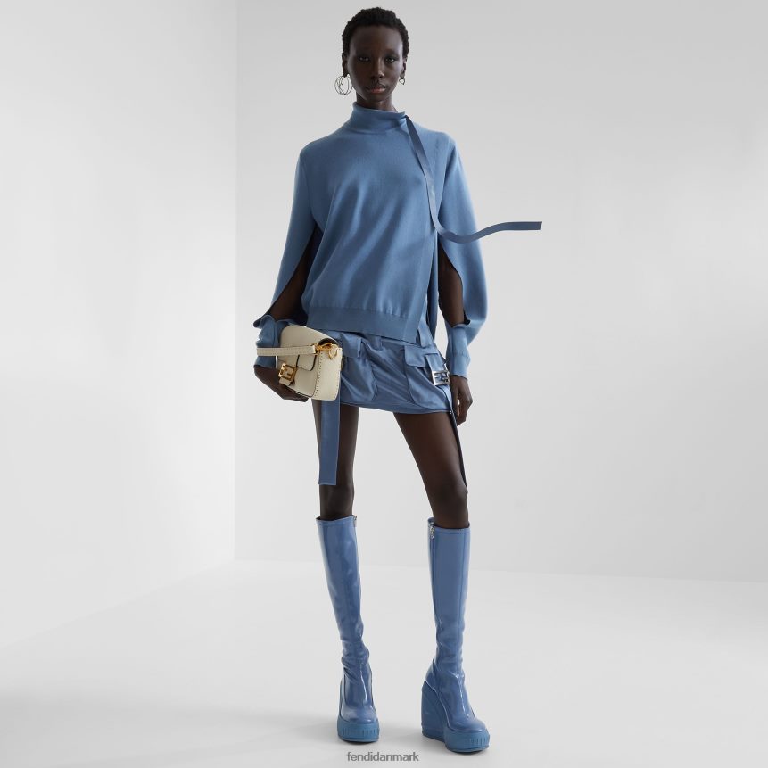 satin nederdel Kvinder Fendi beklædning blå A44V2D1034