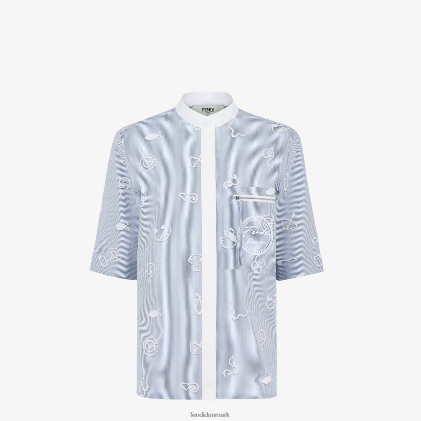 bomuldsskjorte Kvinder Fendi beklædning blå A44V2D1045