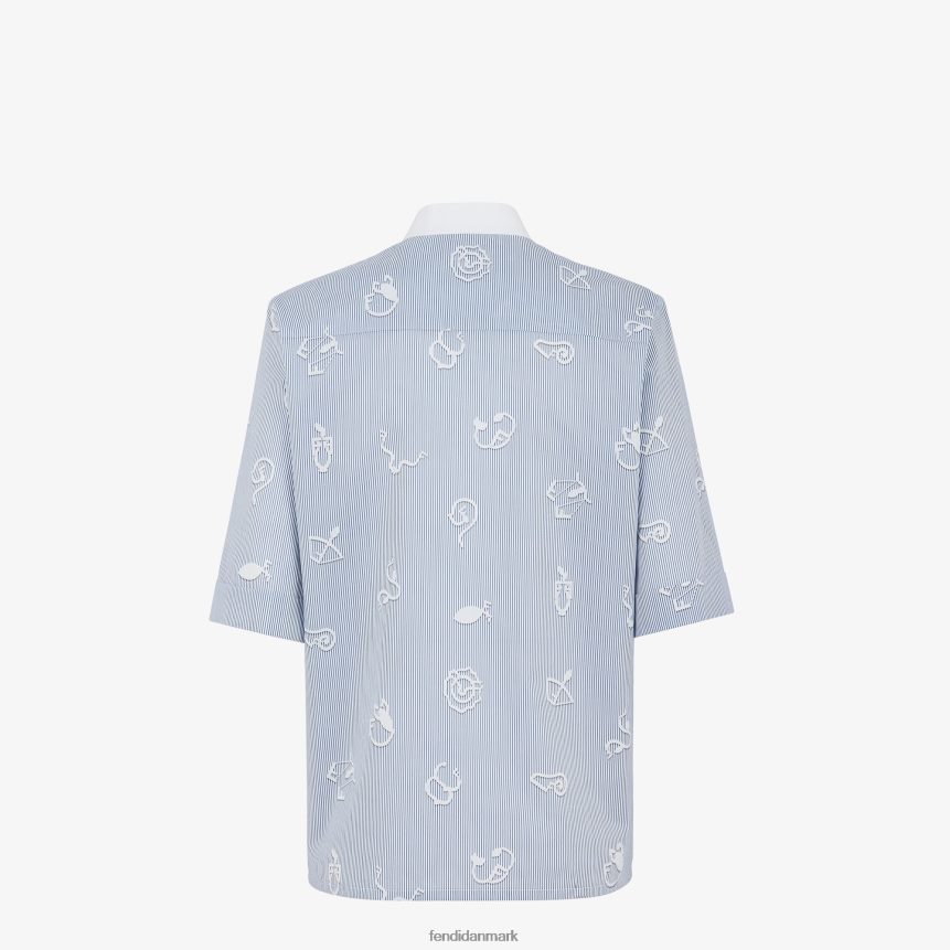 bomuldsskjorte Kvinder Fendi beklædning blå A44V2D1045