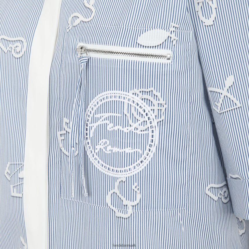 bomuldsskjorte Kvinder Fendi beklædning blå A44V2D1045