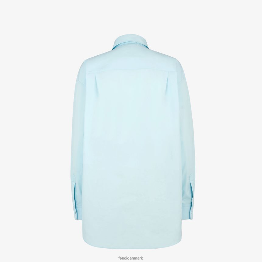 bomuldsskjorte Kvinder Fendi beklædning lyseblå A44V2D966