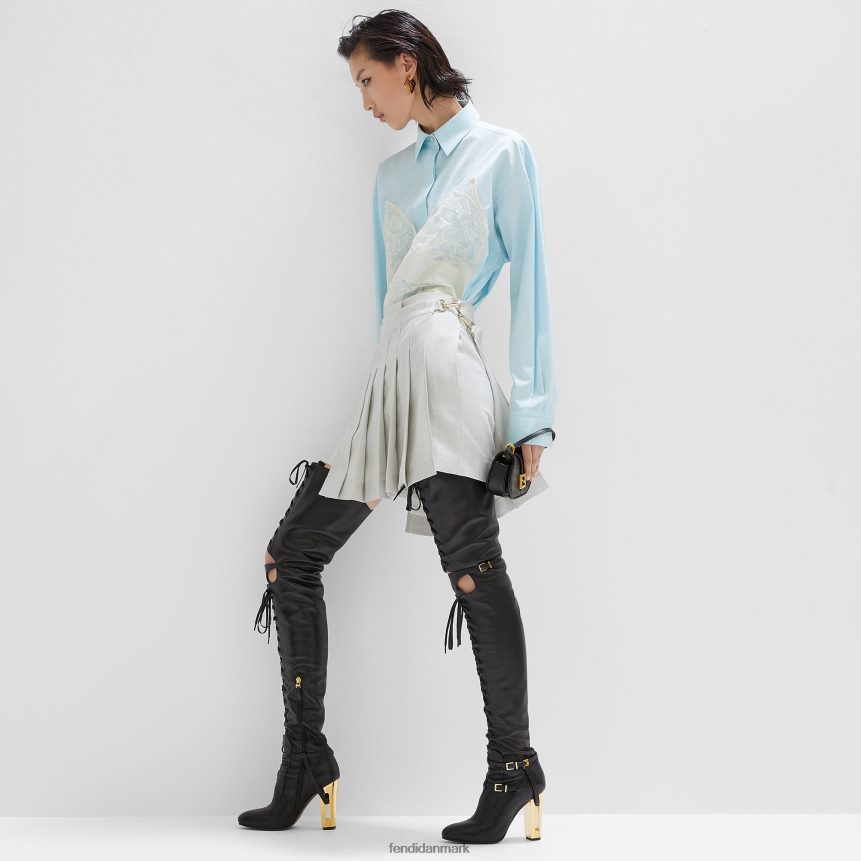 bomuldsskjorte Kvinder Fendi beklædning lyseblå A44V2D966